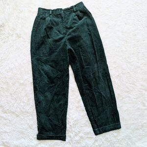 Vintage Croft&Barrow Green Corduroy High Waisted Straight Cuffed Pants Size 12